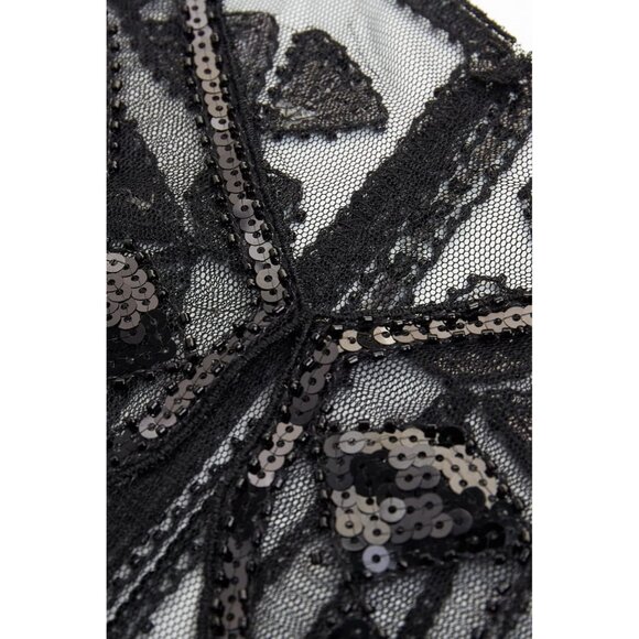 🆕 Women Black Sequin Beaded Evening Cape Stylish Design Prom Party Shawl Wraps - Picture 5 of 6